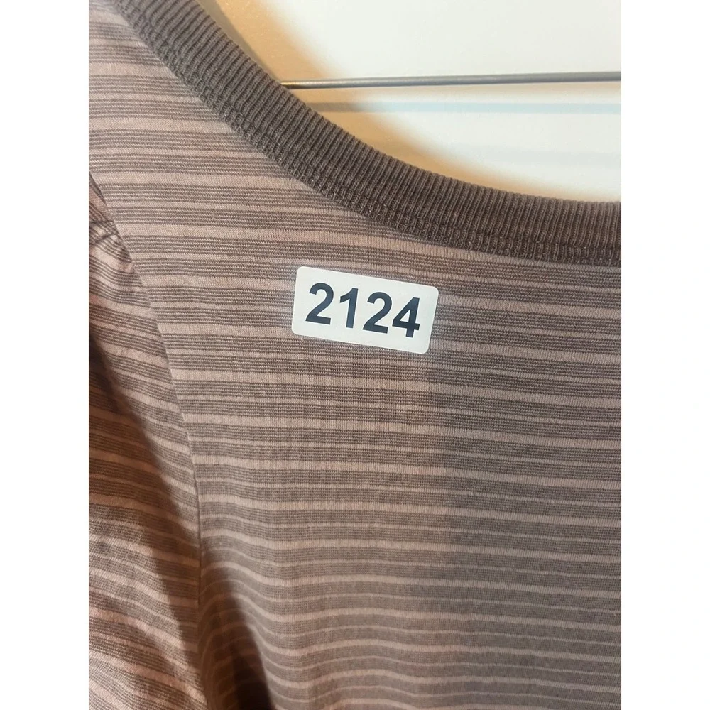 Marc Jacobs Womens Striped Drop Waist Ruffle Hem Dress Brown Size S - Picture 6 of 6